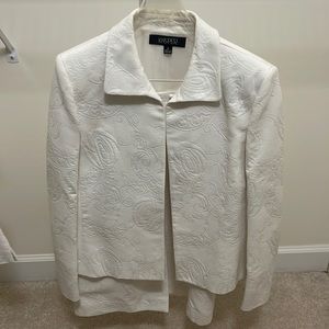 Kasper white floral 3 piece skirt set